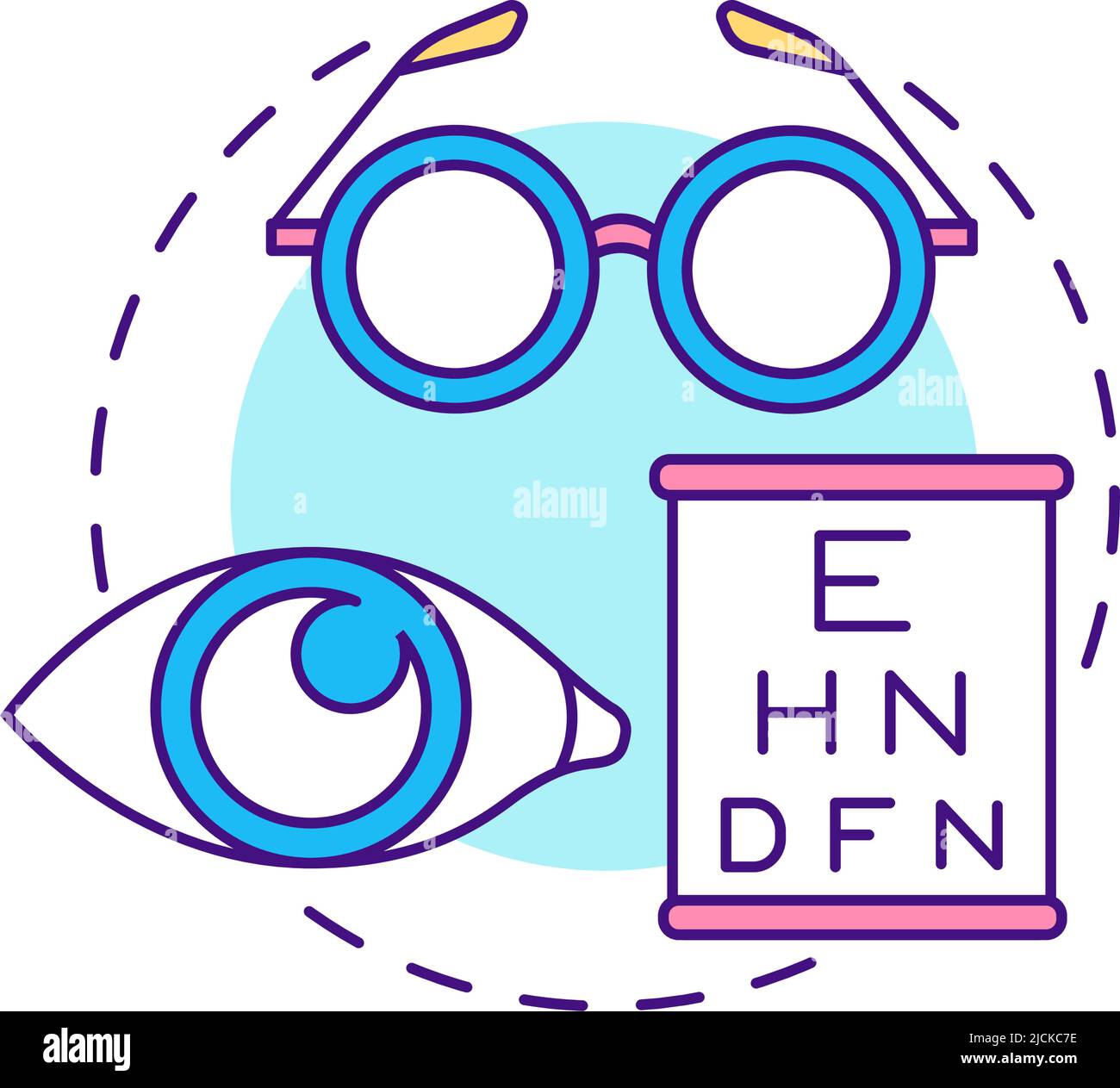 Vision examination concept icon for light theme Stock Vector