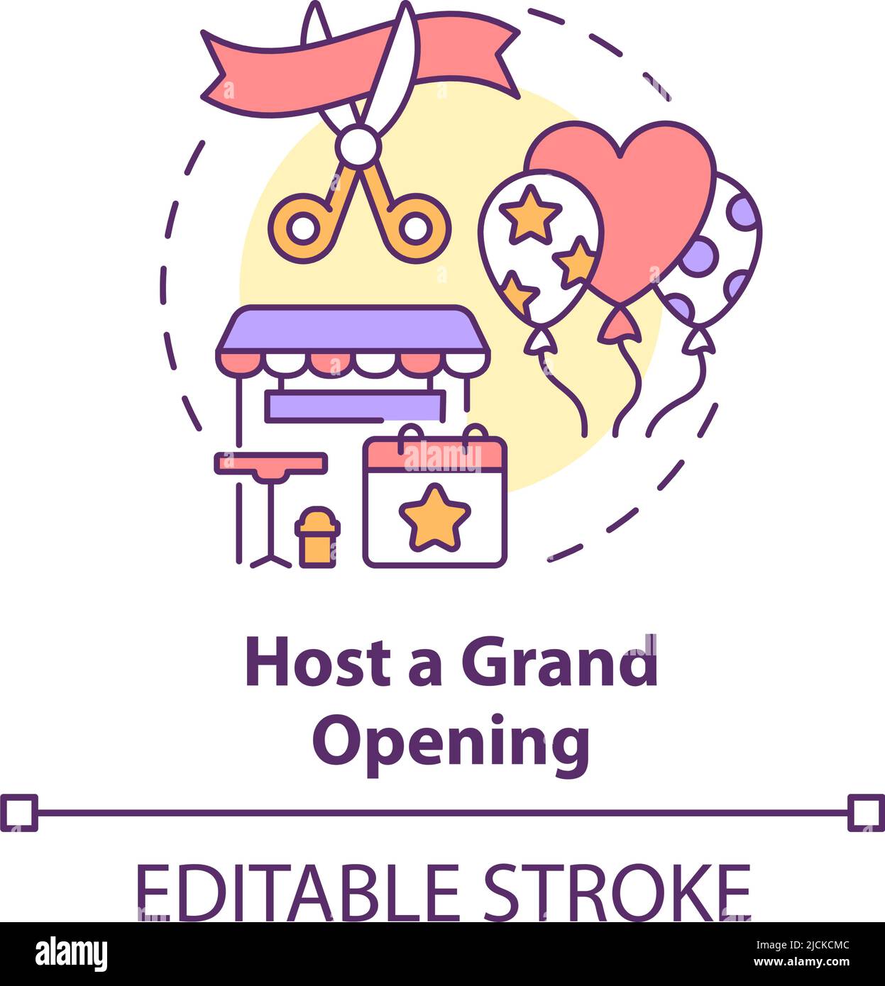 Host grand opening concept icon Stock Vector