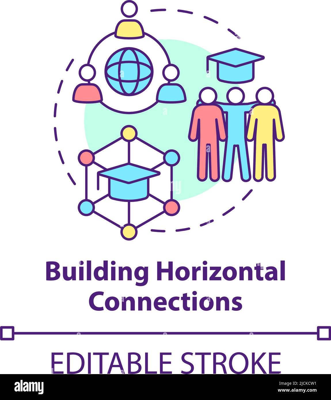 Building horizontal connections concept icon Stock Vector Image & Art