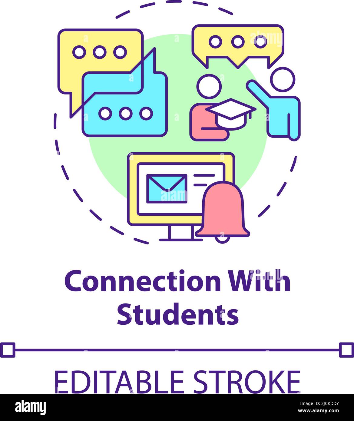 Connection with students concept icon Stock Vector Image & Art Alamy