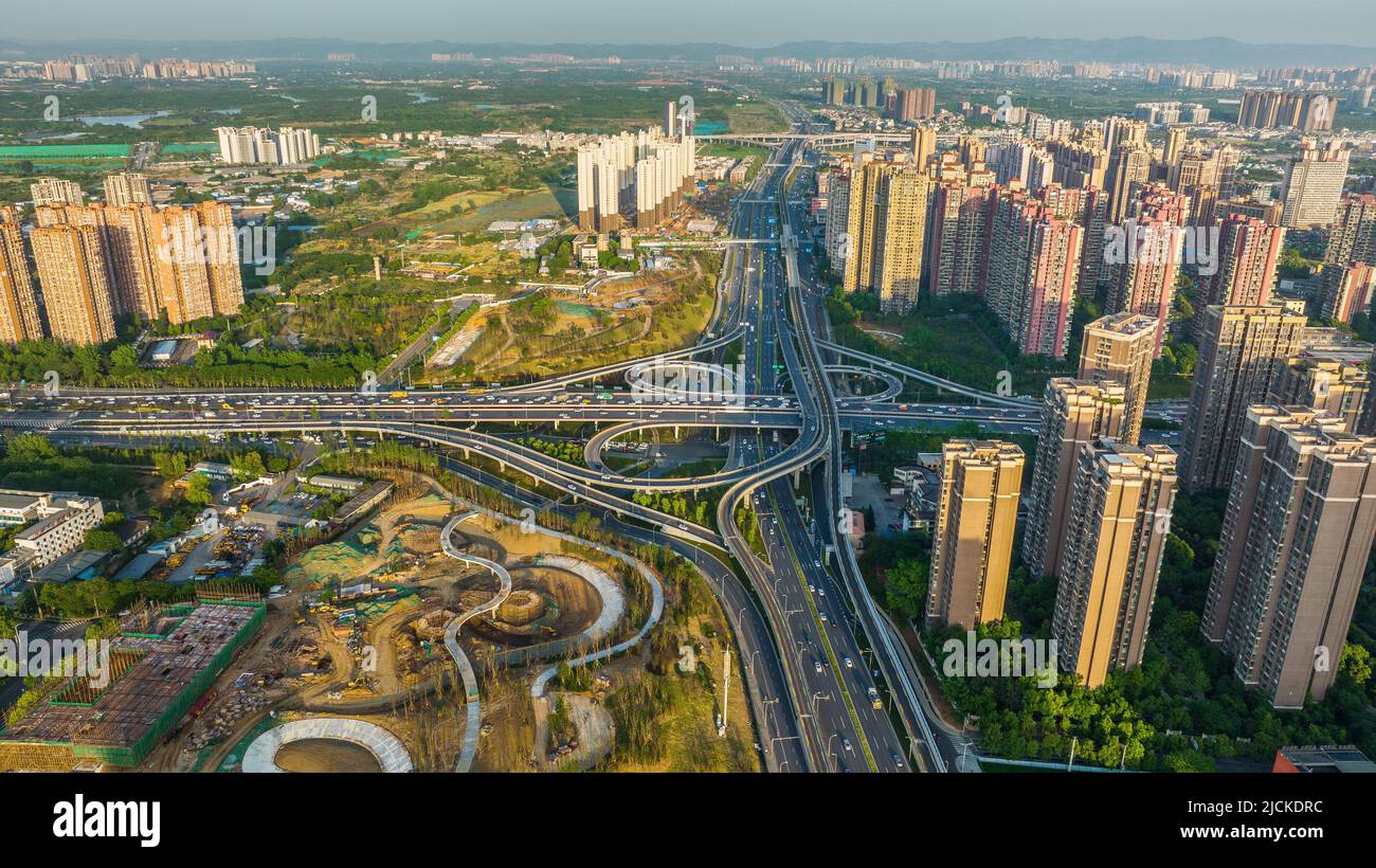 Chengdu chengdu-chongqing expressway interchange Stock Photo