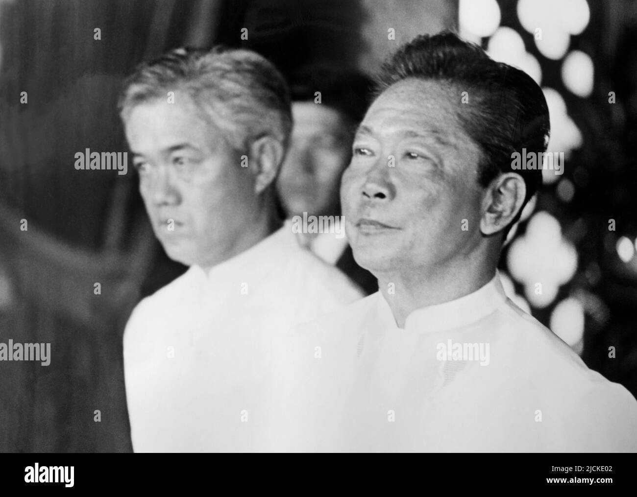 Philippines Former President Ferdinand E Marcos & Former Prime Minister Cesar E.A Virata Stock Photo