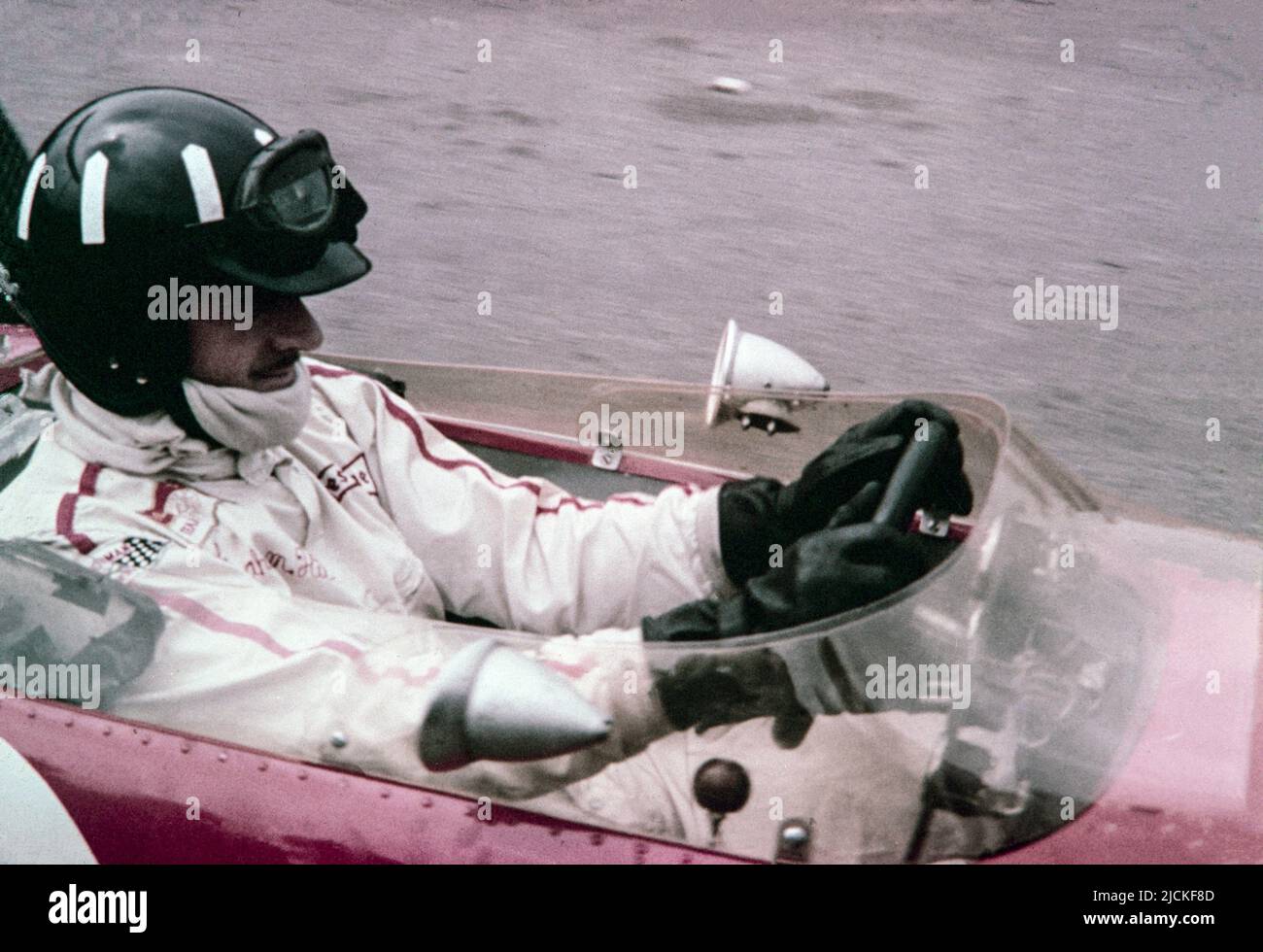 1968 British Formula 1 Grand Prix at Brands Hatch. Graham Hill in the cockpit of the Lotus 49B of the Gold Leaf Team Lotus Racing Team. Stock Photo
