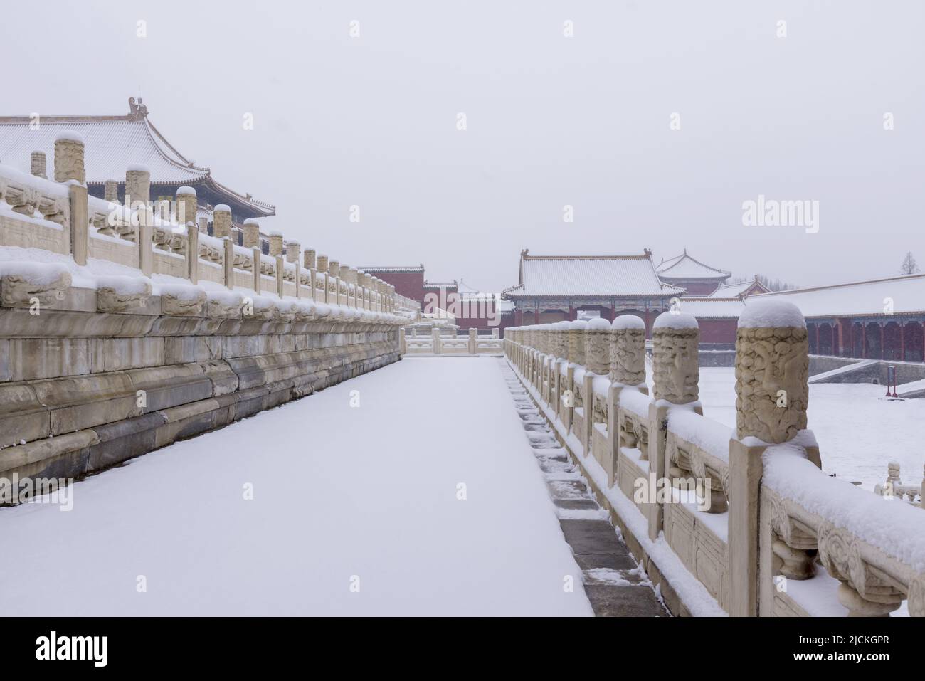 Baohe Palace museum of Beijing the imperial palace in the snow - right door Stock Photo