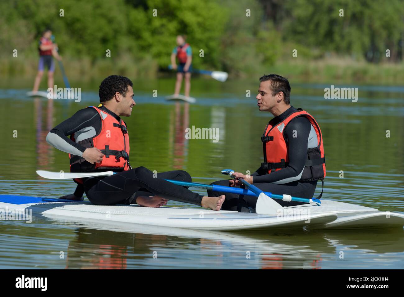 portrait of people and paddling lesson Stock Photo Alamy