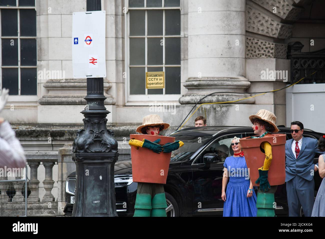 London, UK, 5th Jun 2022, Platinum Jubilee Pageant along the Mall. Starting from Westminister to Buckingham Palace. The Time of our Lives, Part 2 of the Pageant. The jubilant procession showcases the 70 years of the Reign of Queen Elizabeth from 1952 to 2022. 1950s in this part, Andrew Lalchan Photography/Alamy Live News Stock Photo