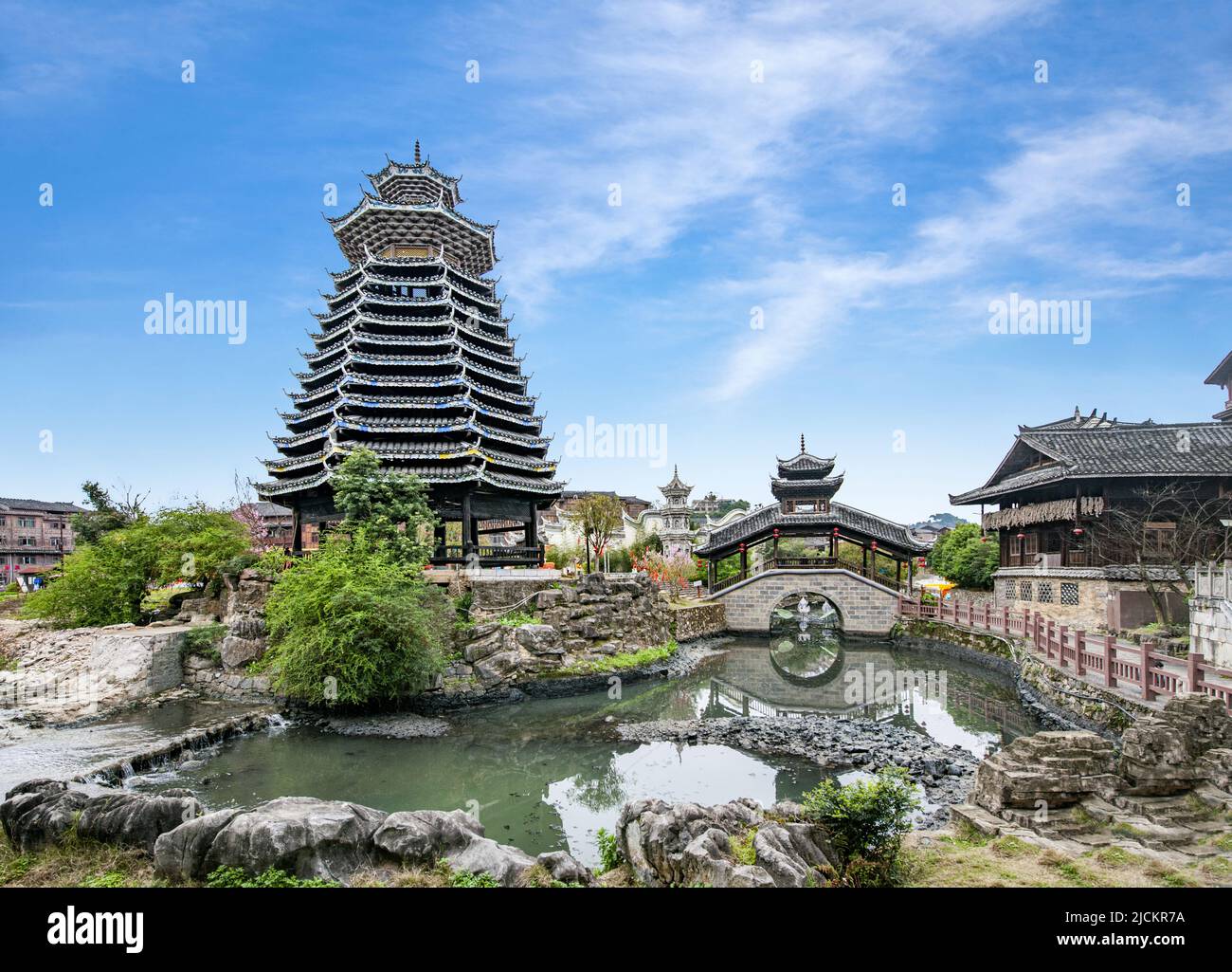 Kaili of guizhou miao and dong autonomous county department of ancient tower Stock Photo