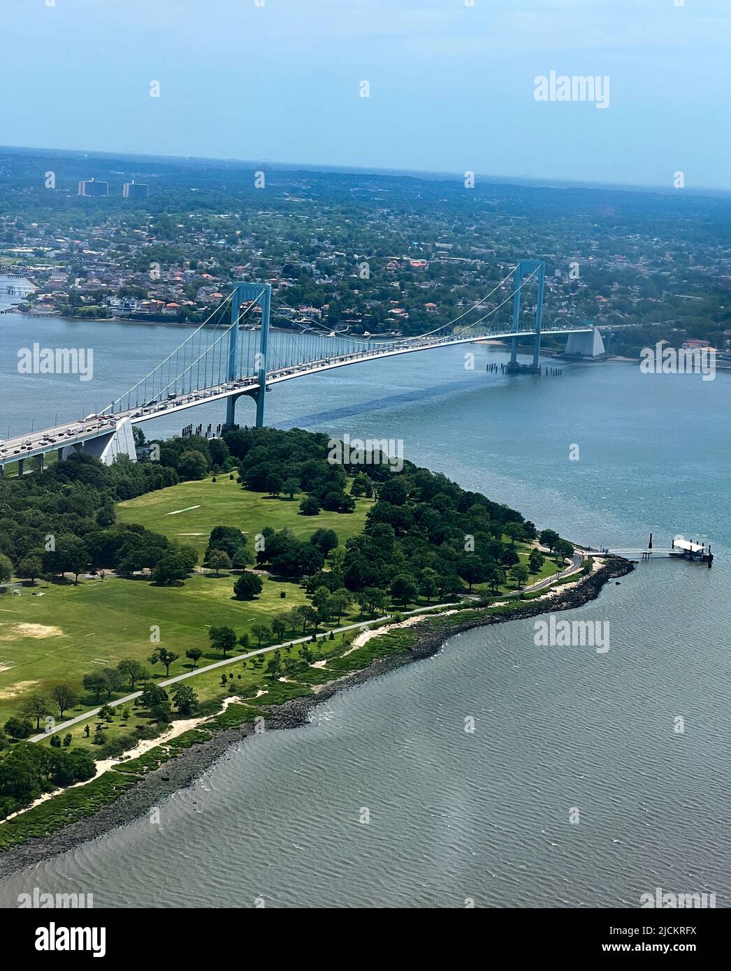 Aerial view of the Whitestone Bridge connecting Queens and the Bronx, Tuesday, June 7, 2022