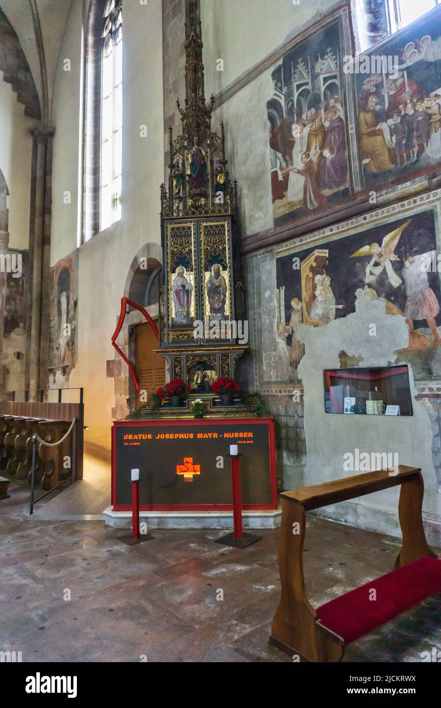 Cathedral, Interior, Frescoes, Bolzano, Trentino Alto Adige, Italy, Europe Stock Photo