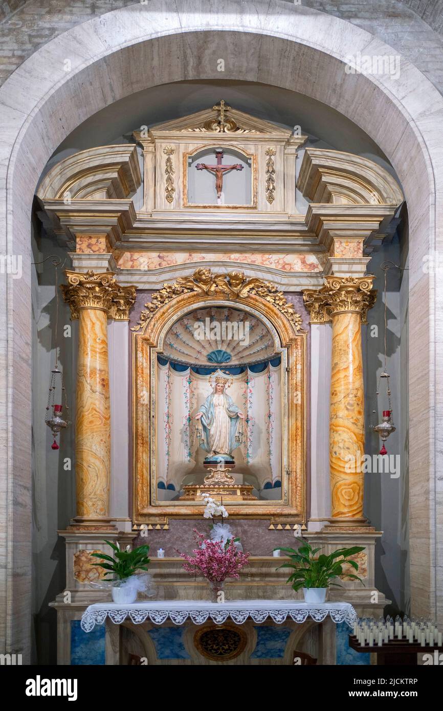 Church of Santa Maria Assunta in Cielo, Interior, Montecassiano, Marche, Italy, Europe Stock Photo