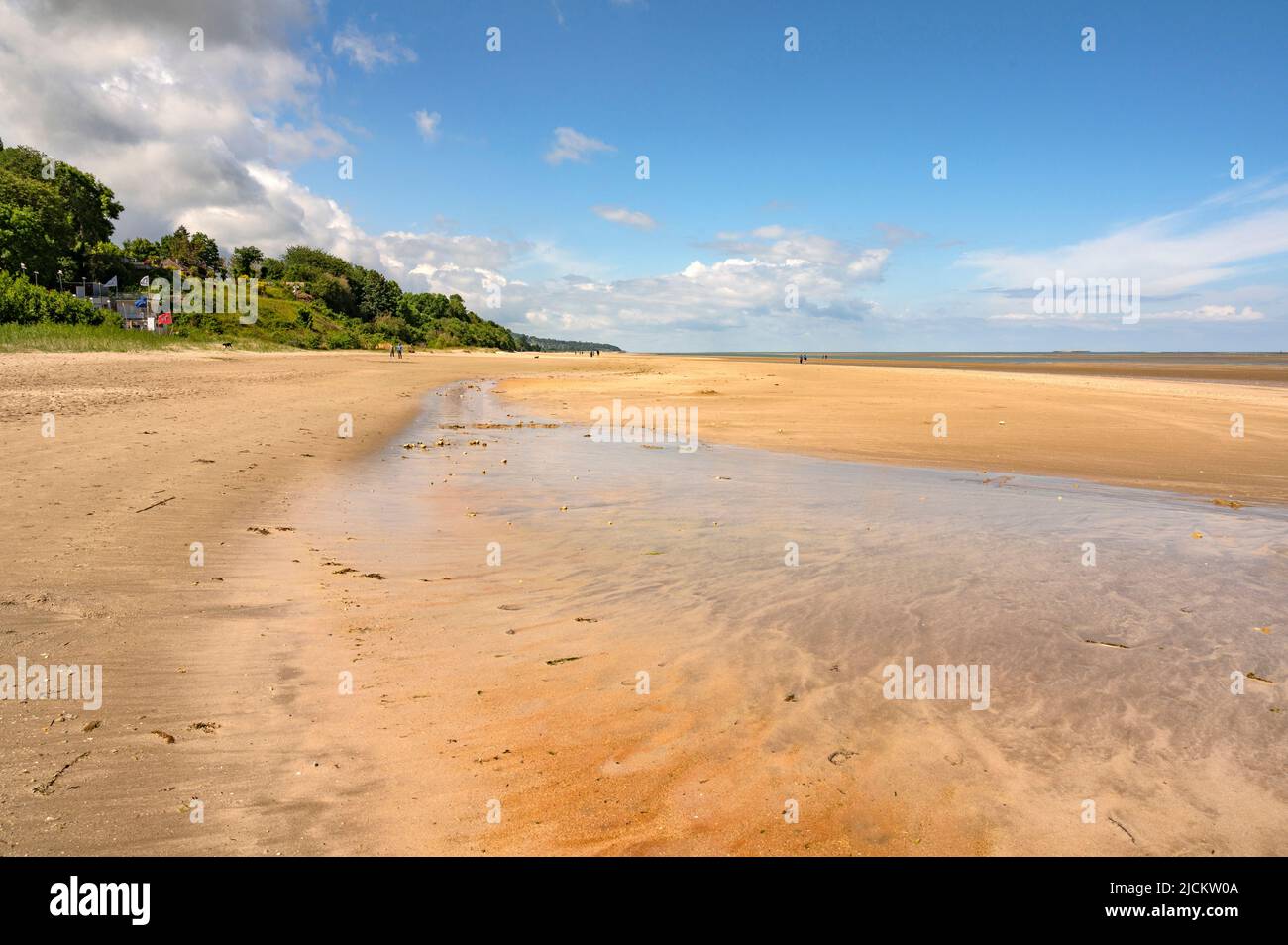 The beach  Plage du Butin at the Seine estuary of Honfleur on the left bank of the Seine river opposite Le Havre, Normandy, France Stock Photo