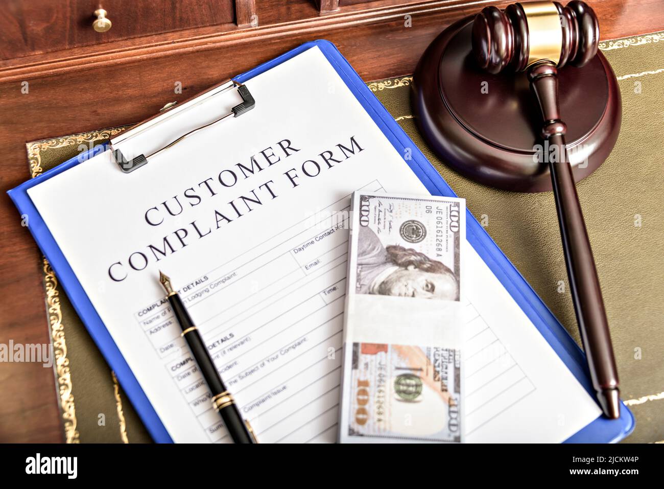 Complaint Form Customer Response Concept. focus on the main text. Stock Photo
