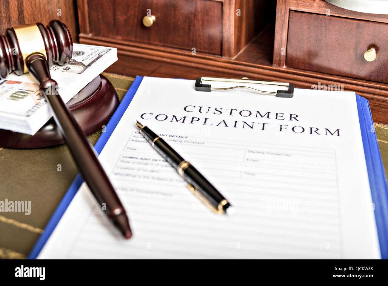 Complaint Form Customer Response Concept. focus on the main text. Stock Photo
