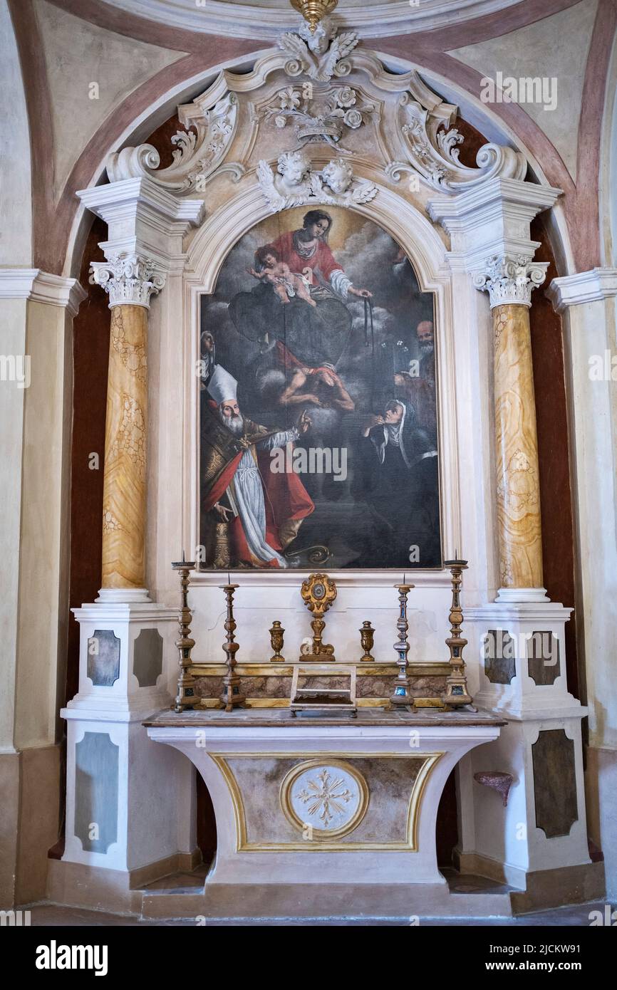 Church of San Marco, Interior, Montecassiano, Marche, Italy, Europe Stock Photo