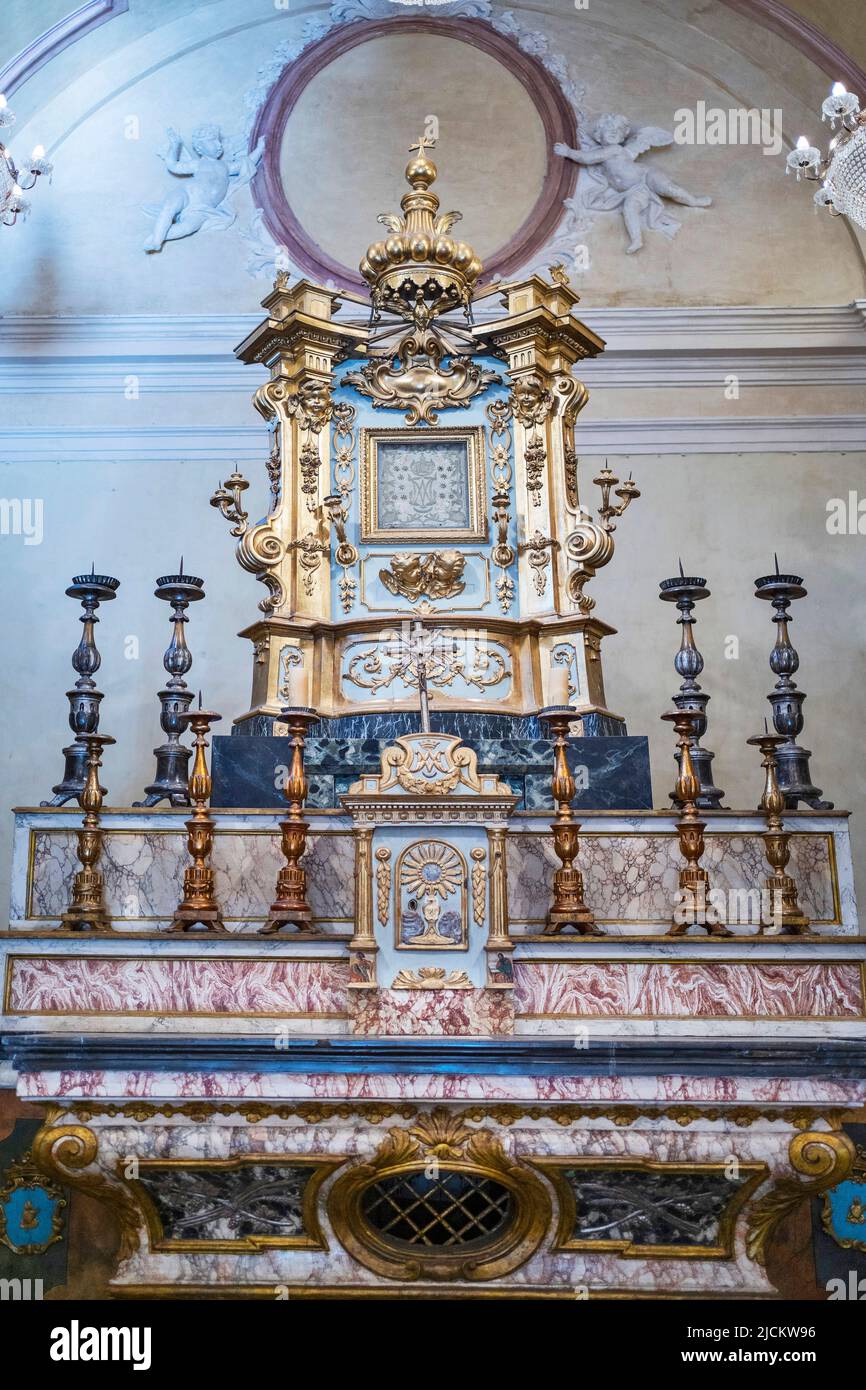 Church of San Marco, Interior, Montecassiano, Marche, Italy, Europe Stock Photo