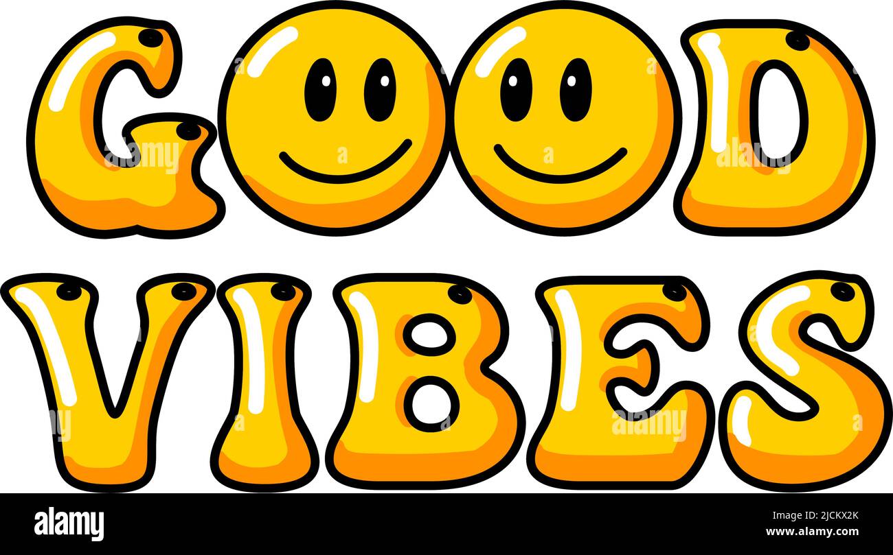 Melting smile vintage illustration. Retro psychedelic melt smile face logo. Dripping smile. Good mood. Positive emoji sticker. Vector groovy emoji face. Face symbol. Stock Vector