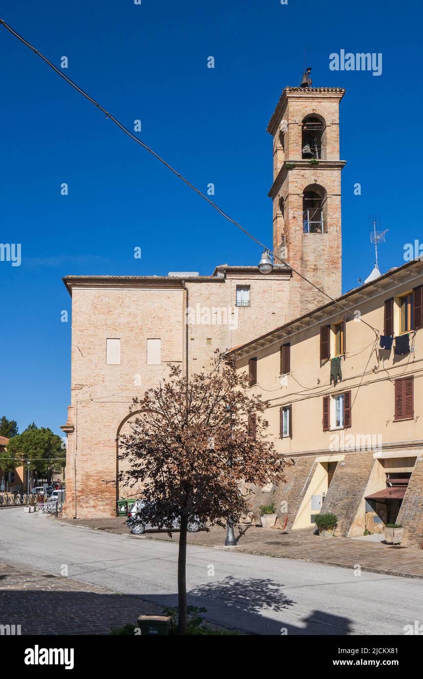 View from Via Circonvallazione street, San Marcello, Marche, Italy, Europe Stock Photo