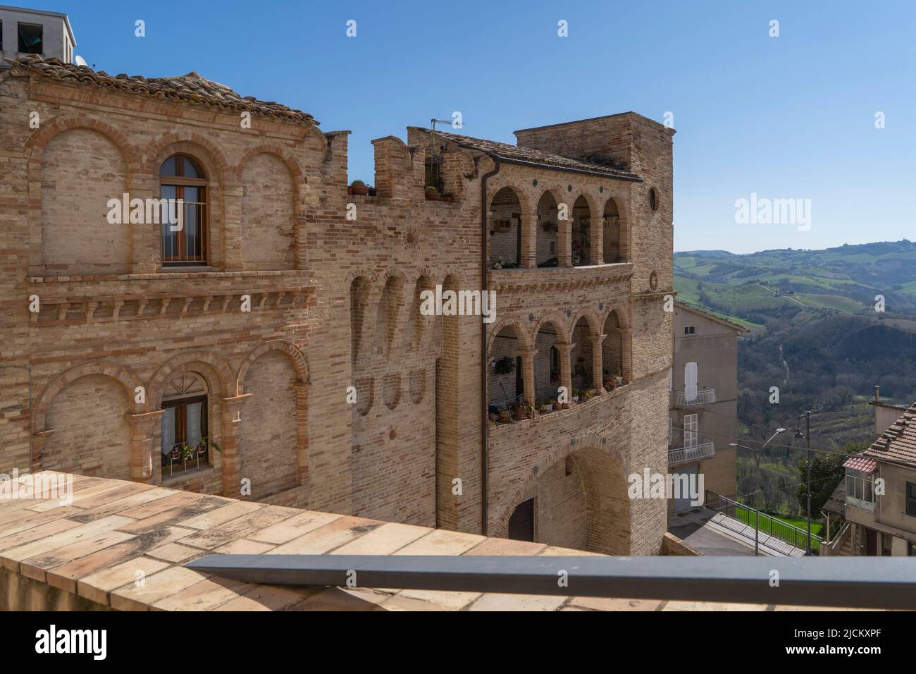 View of Medieval Castle, Massa Fermana, Marche, Italy, Europe Stock Photo