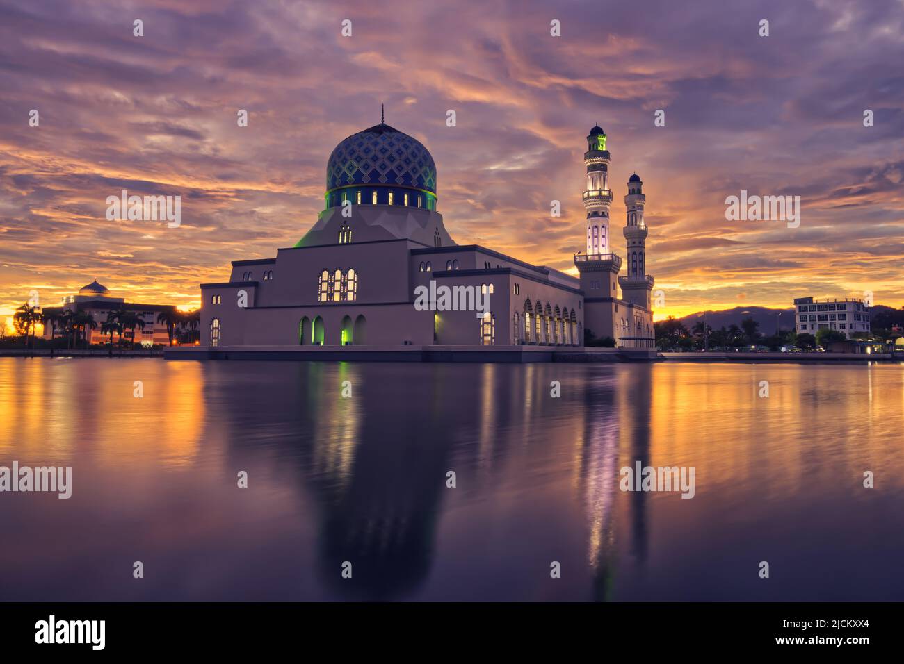 The Kota Kinabalu City Mosque is the second main mosque in Kota Kinabalu after State Mosque in Sembulan. Stock Photo