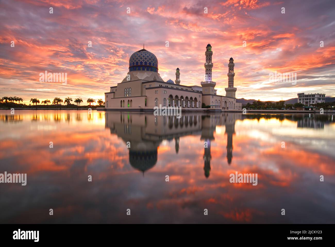 The Kota Kinabalu City Mosque is the second main mosque in Kota Kinabalu after State Mosque in Sembulan. Stock Photo
