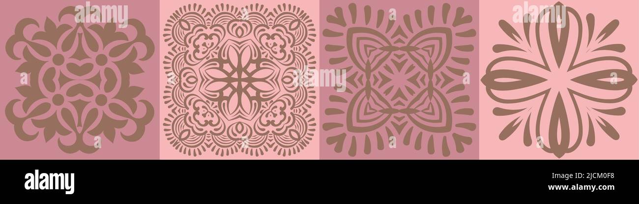 Oriental traditional ornament, tile design, vector illustration Stock Vector