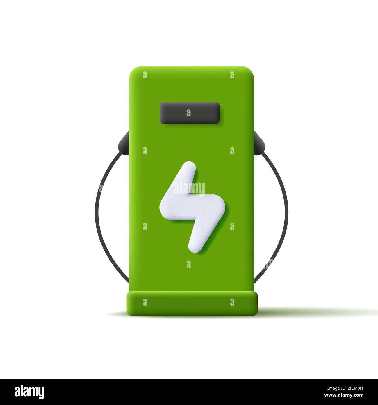 3d icon illustration of electro car charger station. Vector illustration Stock Vector