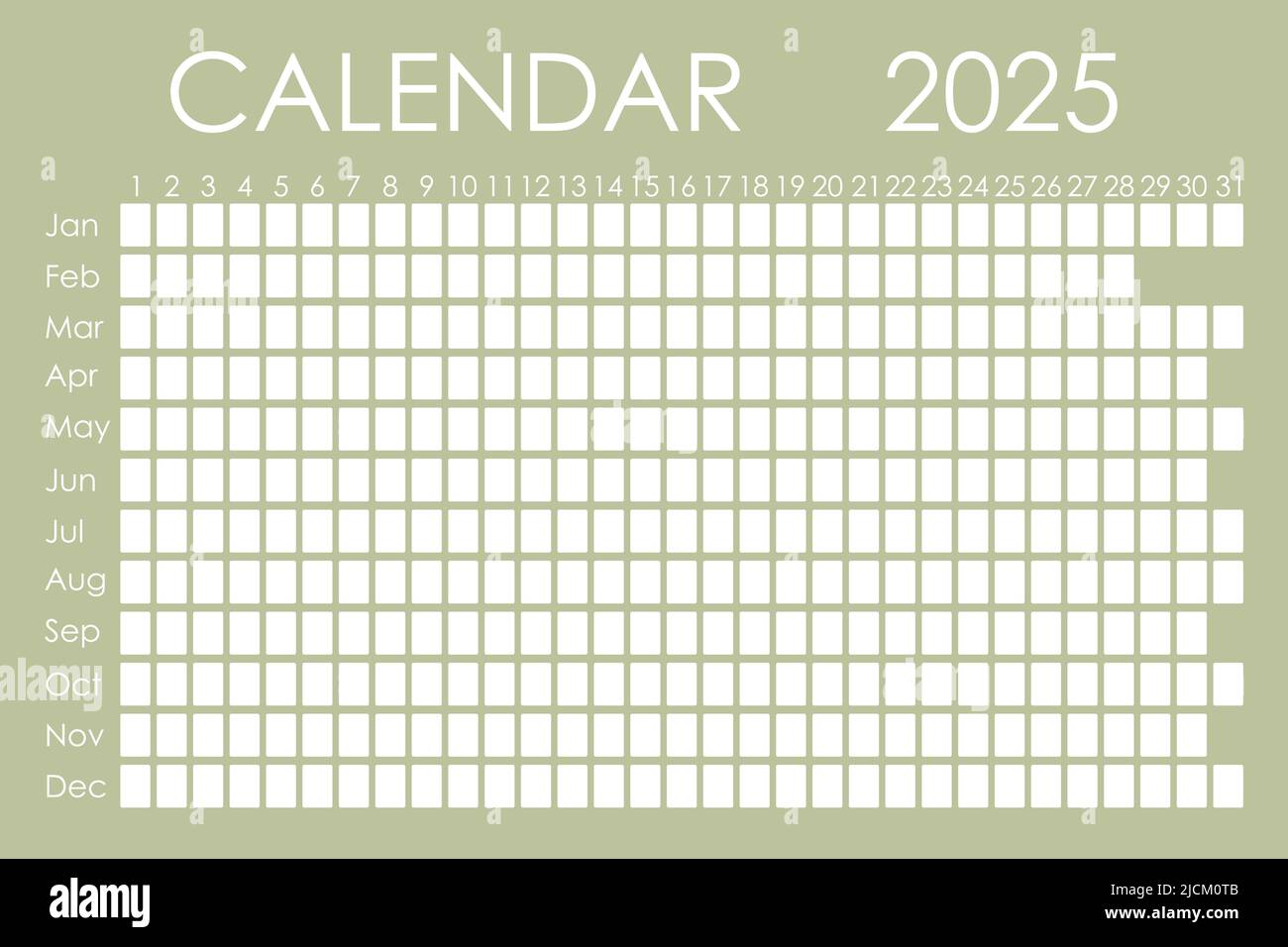 2025 calendar planner. Corporate design week. Isolated on color