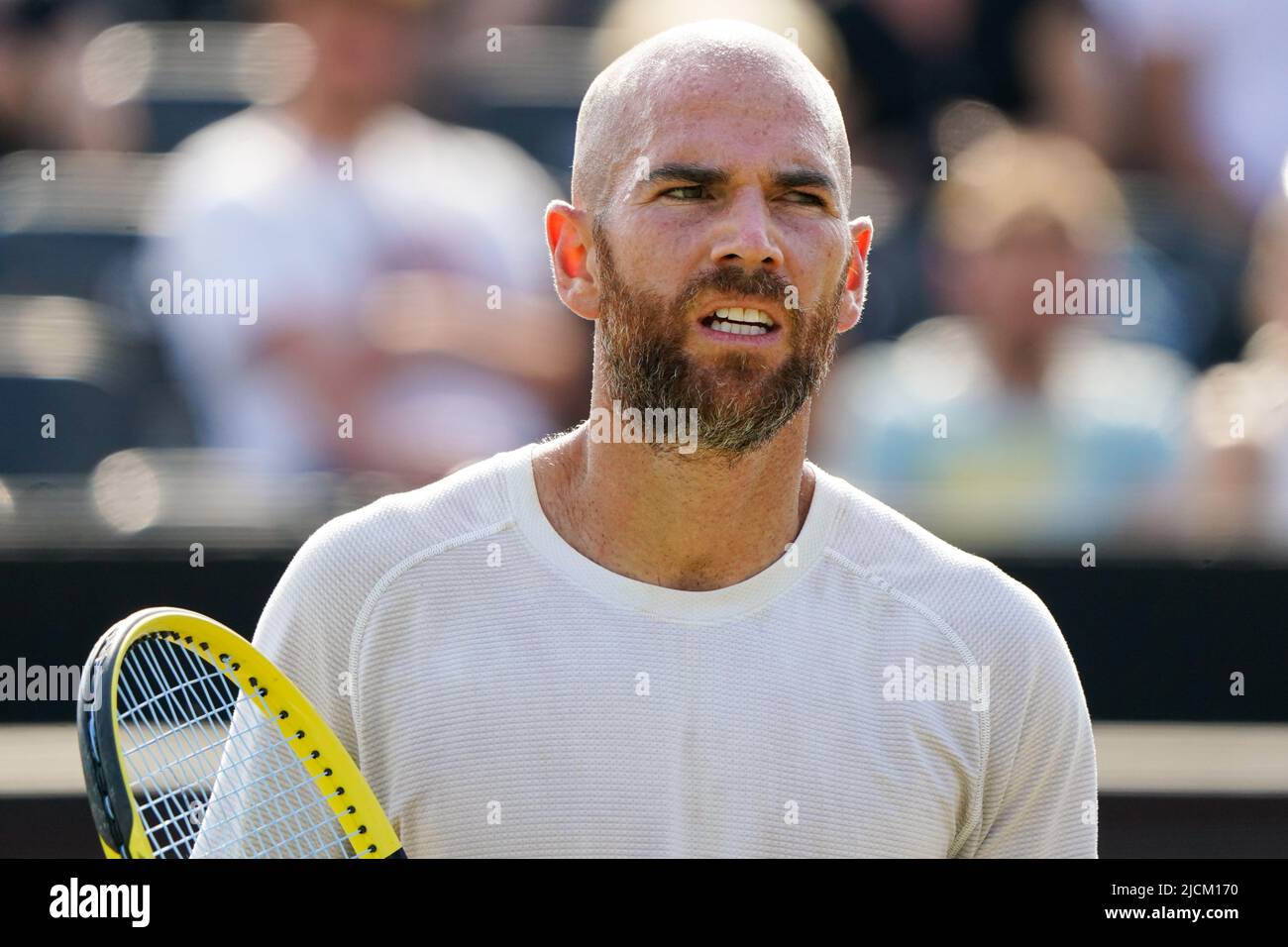 'S-HERTOGENBOSCH, NETHERLANDS - JUNE 11: Adrian Mannarino of France during the Mens Singles Semi Finals match between Daniil Medvedev of Russia and Adrian Mannarino of France at the Autotron on June 11, 2022 in 's-Hertogenbosch, Netherlands (Photo by Joris Verwijst/BSR Agency) Stock Photo