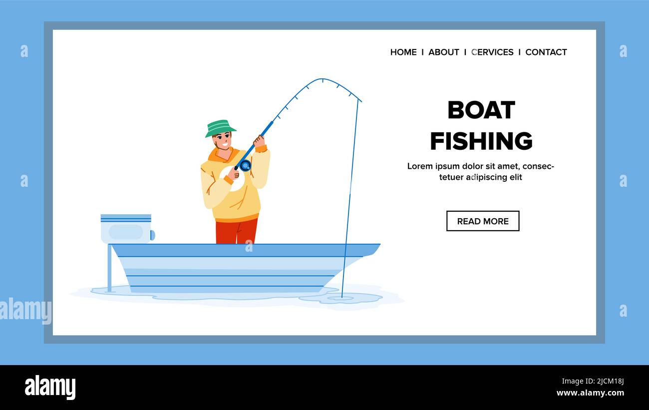 boat fishing vector Stock Vector