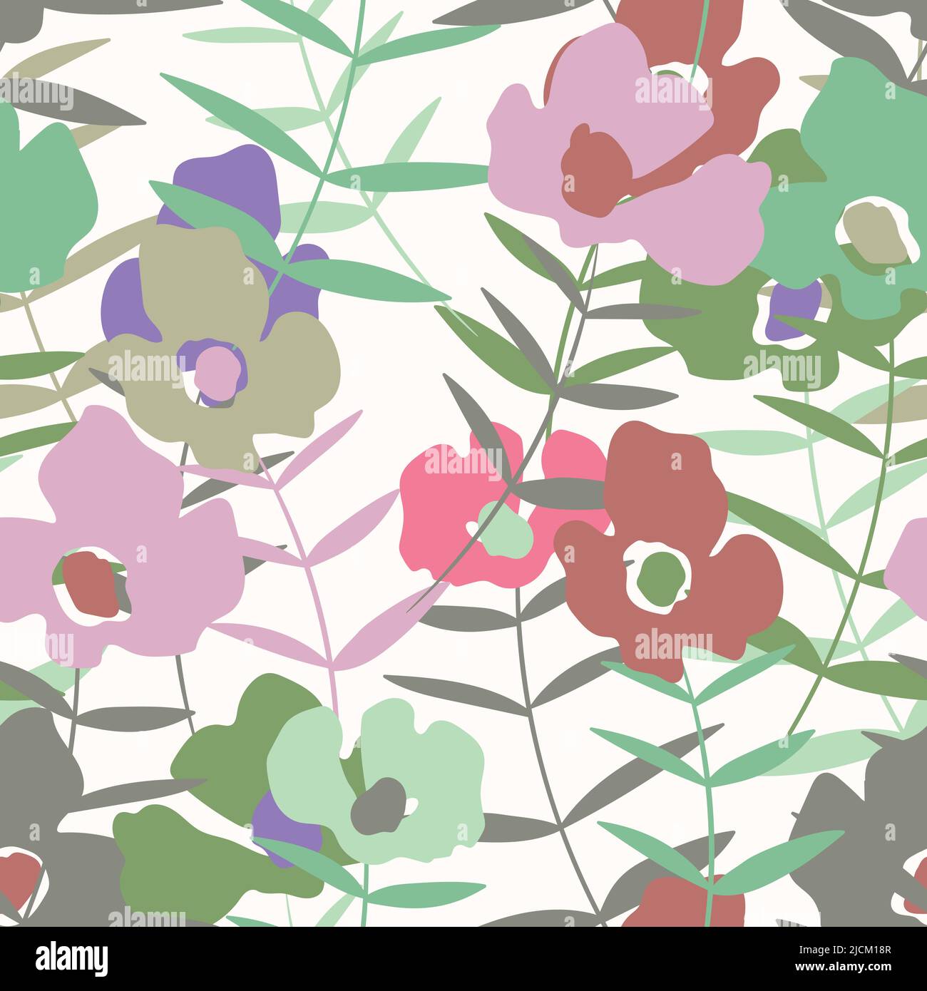 Seamless floral pattern with roses based on traditional folk art ...