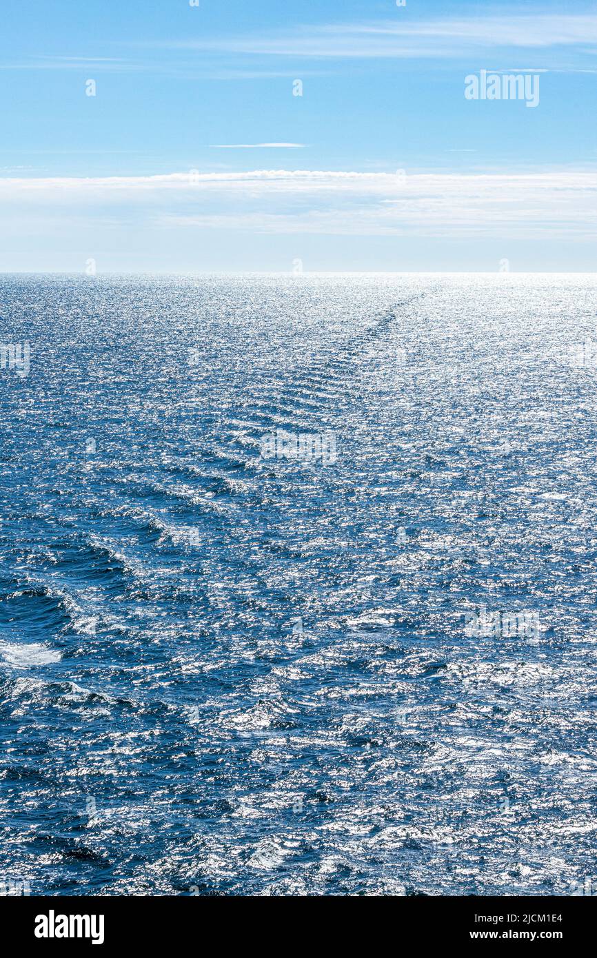 An unusual 'path in the sea' (presumably a current) in The Skagerrak off Denmark Stock Photo