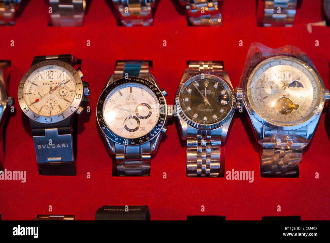 Counterfeit goods, watches faking manufacture by expensive watch