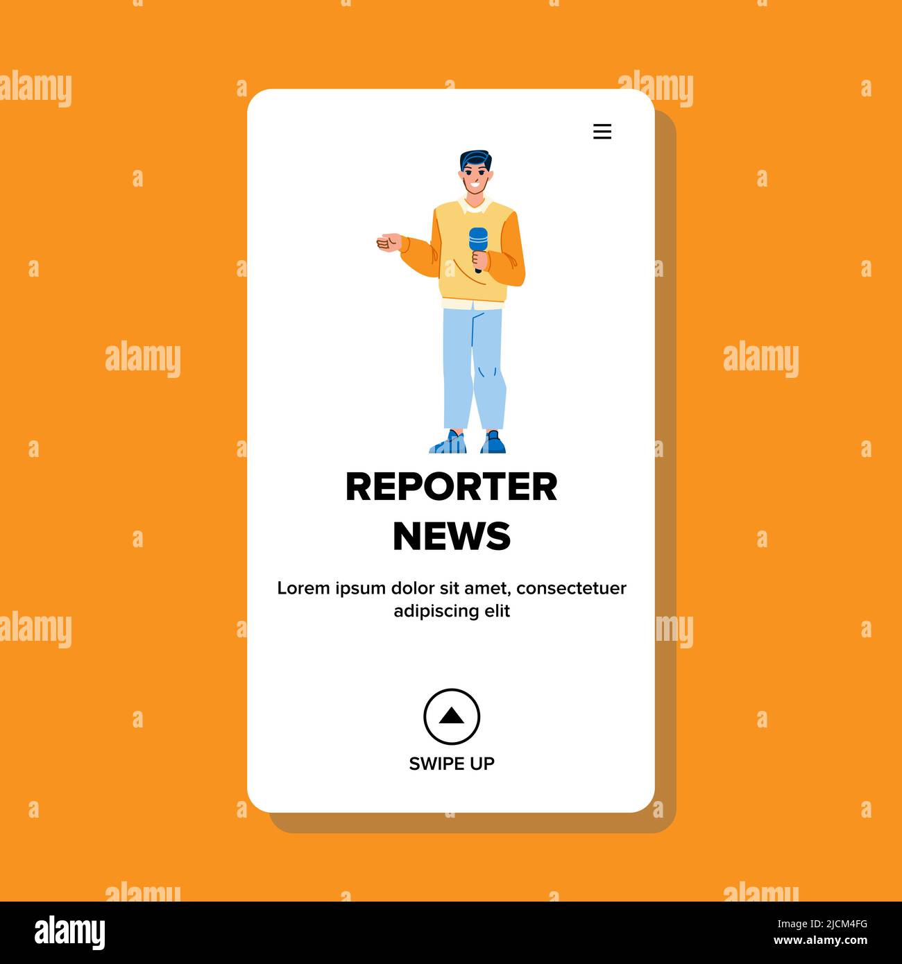 reporter news vector Stock Vector