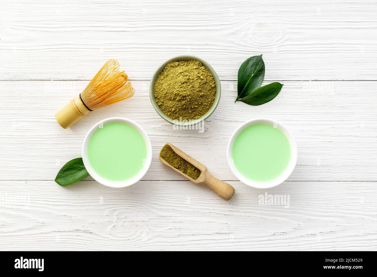 Matcha tea. Tea ceremony with dry powder and hot drink Stock Photo Alamy