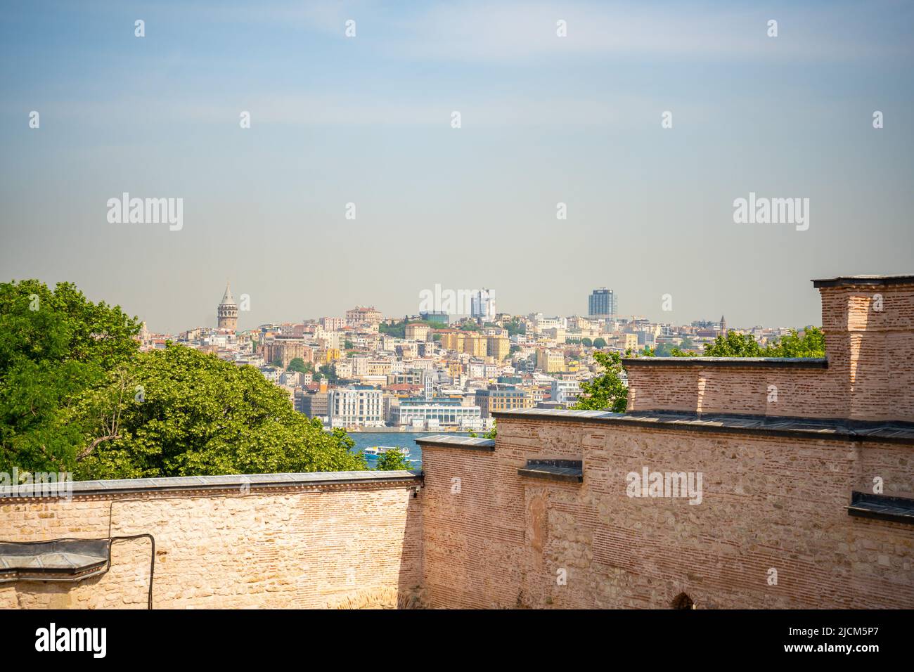 Panoramic view of Asian side or anatolian side of Istanbul including Kadikoy and Uskudar districts from Topkapi Palace. Stock Photo