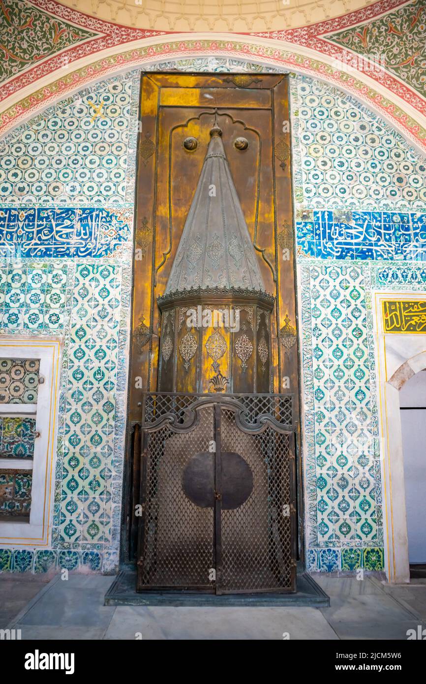 Istanbul, Turkey - May 28, 2022: Interior of Topkapi Palace, detail and ...