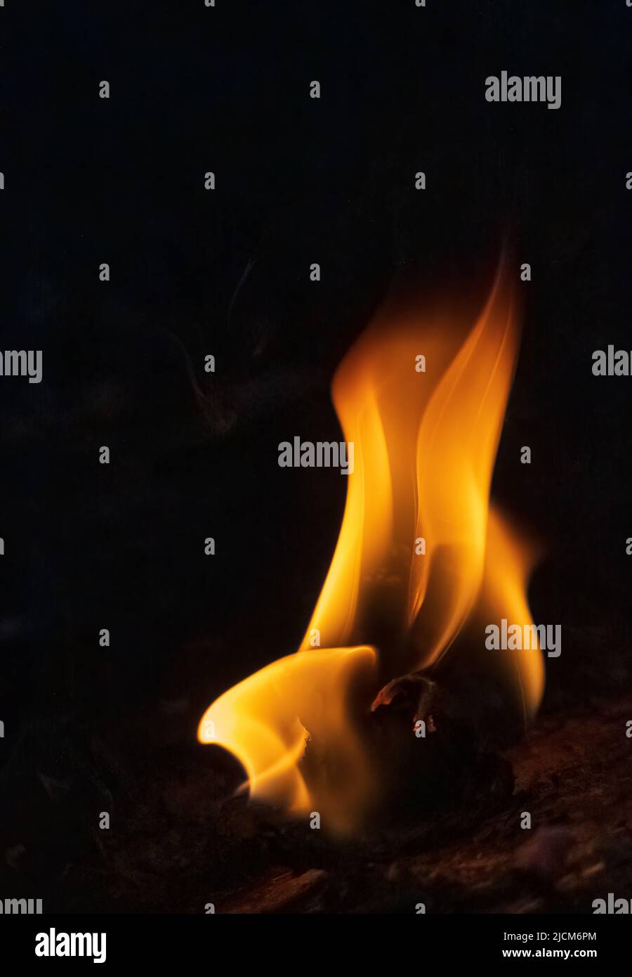 Fire flames abstract on black background, fire art Stock Photo