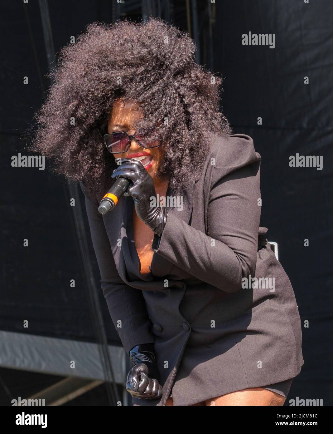 Mica Paris performs at the Cambridge Club Festival at Childerley Orchard, Cambridge, UK. June 11, 2022 Stock Photo