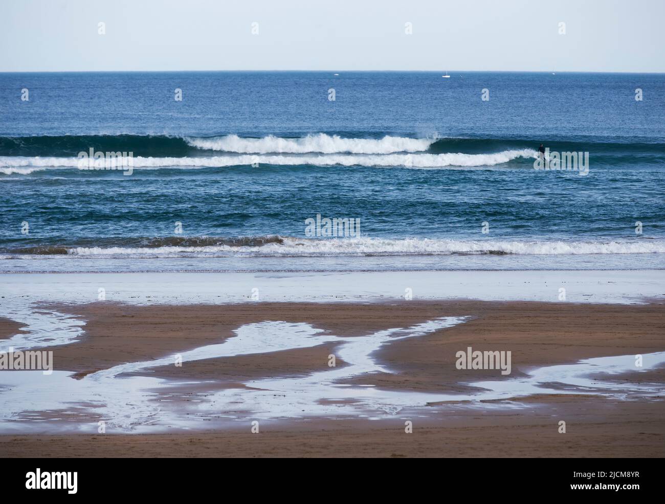 Surfing on Zarautz beach, in the city of San Sebastian Stock Photo Alamy