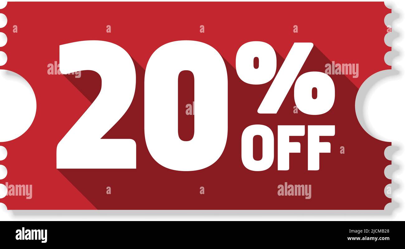 20 percent off discount coupon, voucher template vector illustration Stock Vector
