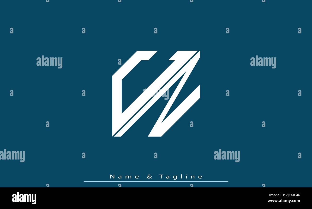 Alphabet letters Initials Monogram logo CN , NC Stock Vector