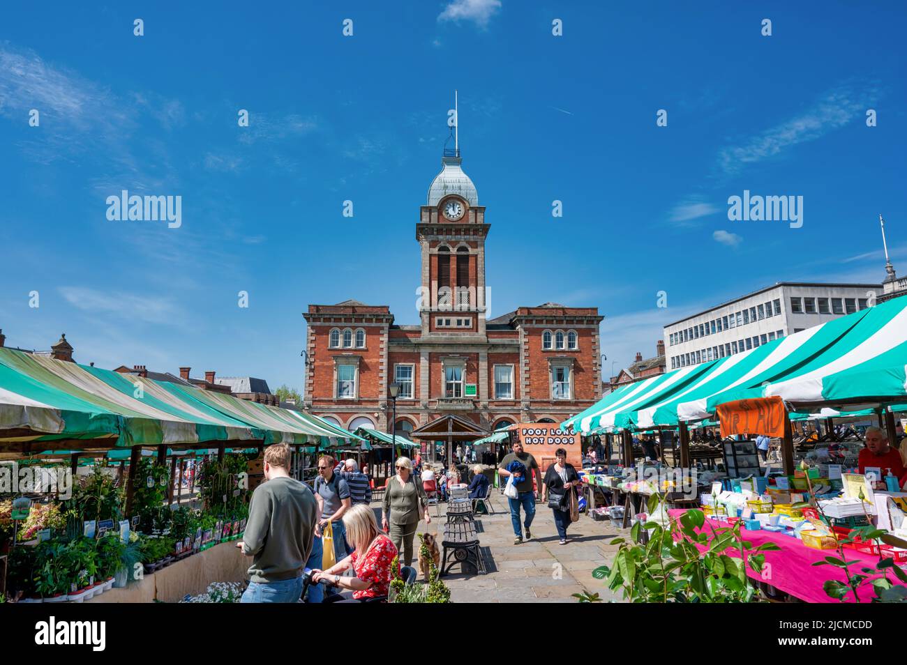Chesterfield, UK- May 14, 2022: The outdoor market at Chesterfield England Stock Photo