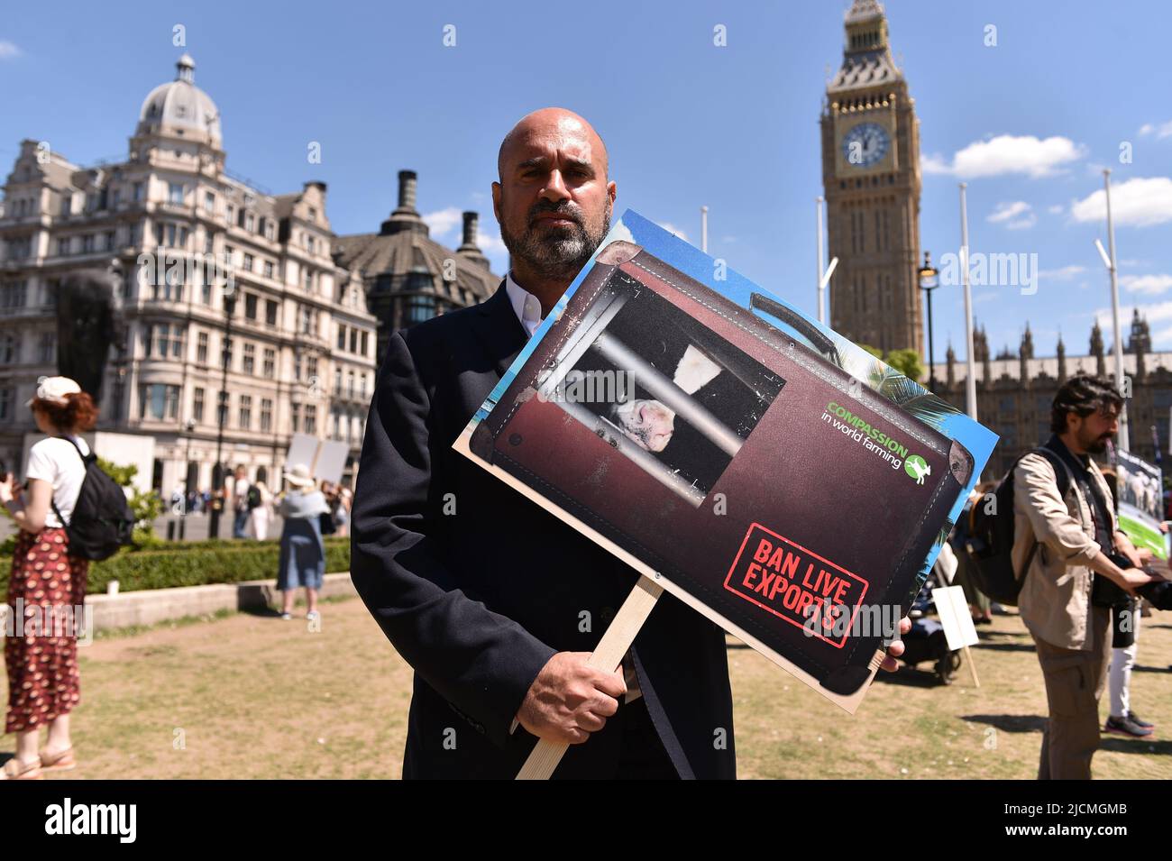 London, England, UK. 14th June, 2022. MARC ABRAHAM, veterinary surgeon, broadcaster, author, and animal welfare campaigner, is seen at the demonstration. Activists staged a protest in Parliament Square to call on the UK Government to end live animal exports. (Credit Image: © Thomas Krych/ZUMA Press Wire) Stock Photo