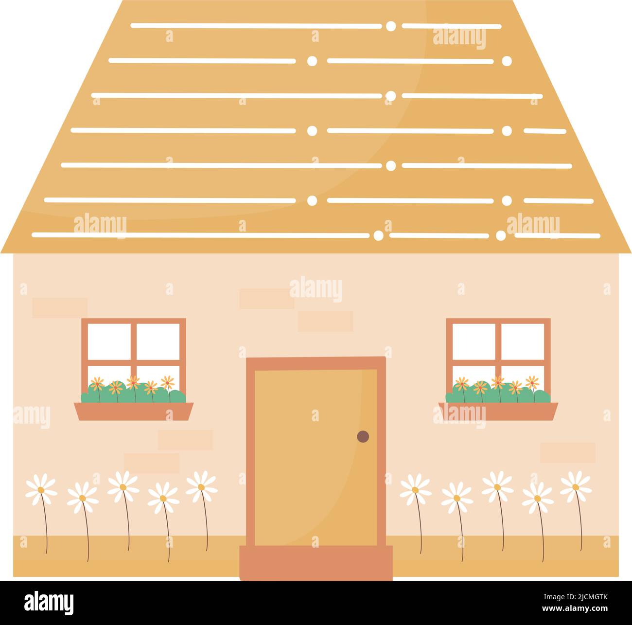 yellow house illustration Stock Vector Image & Art - Alamy