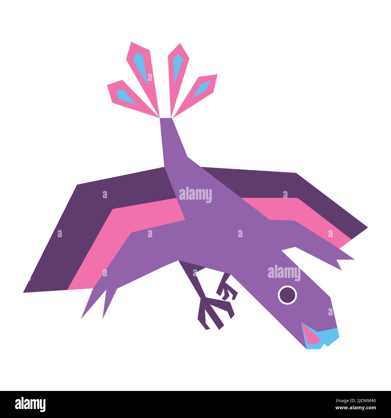 Colorful abstract geometric vector illustration of a prehistoric ...