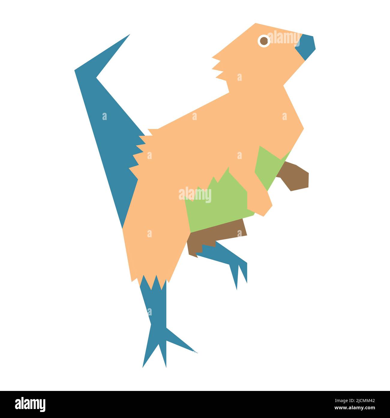 Colorful abstract geometric vector illustration of a prehistoric ...
