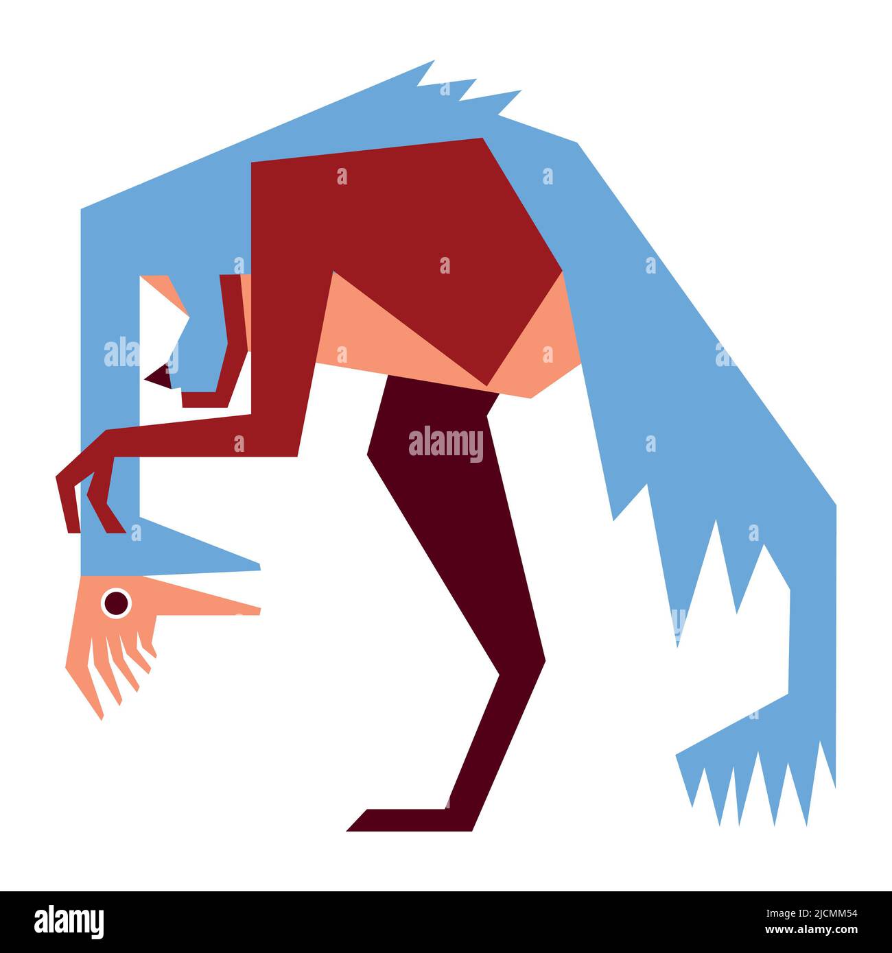 Colorful abstract geometric vector illustration of a prehistoric ...