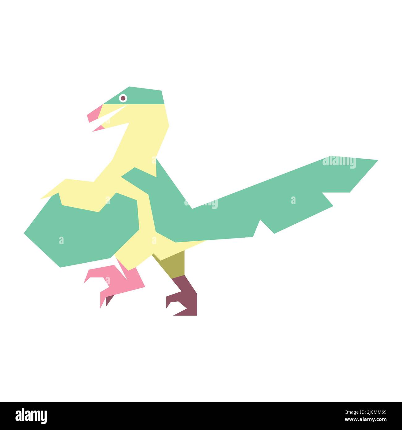 Colorful abstract geometric vector illustration of a prehistoric ...