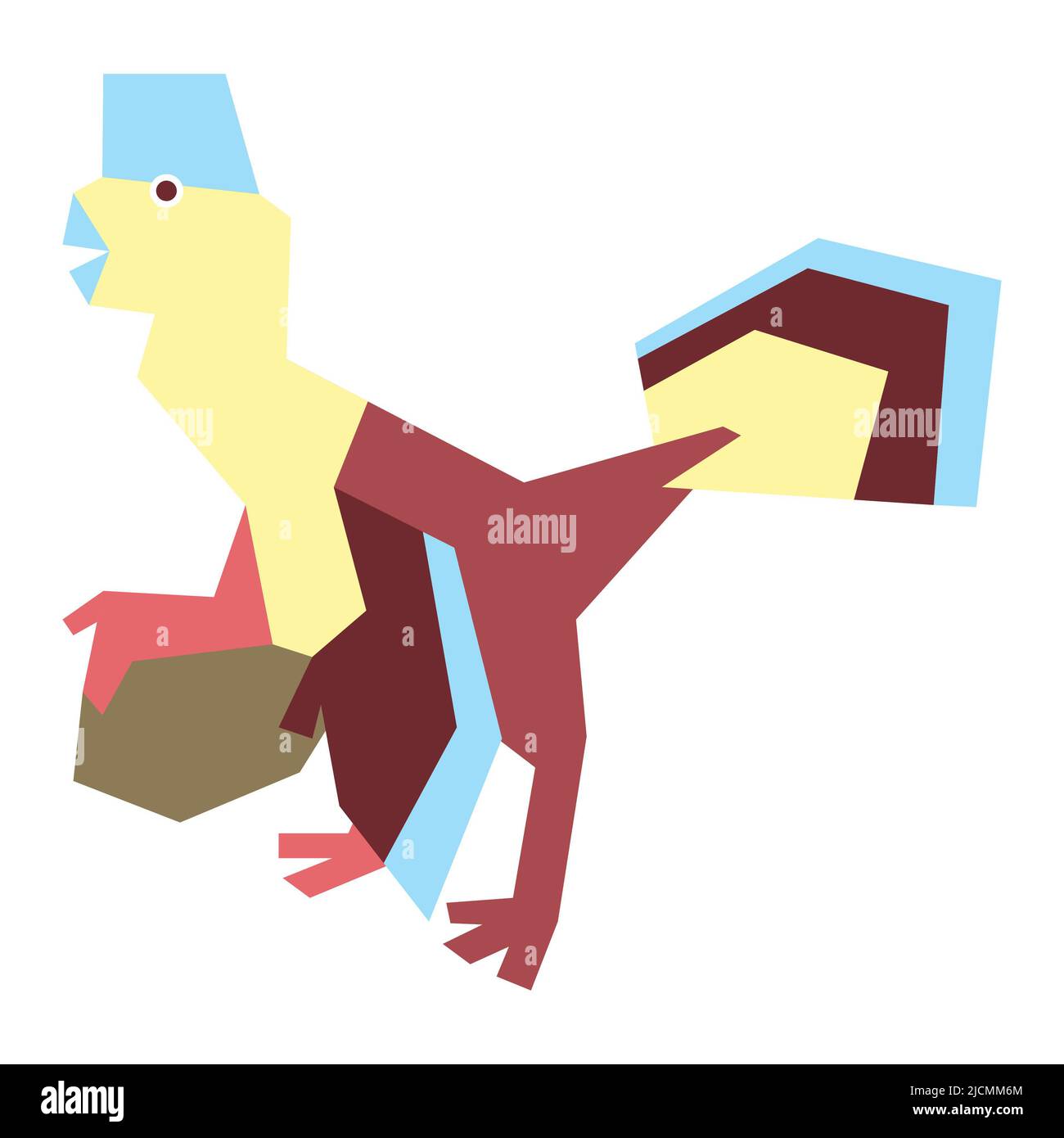 Colorful abstract geometric vector illustration of a prehistoric ...