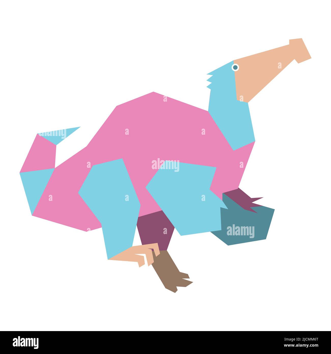 Colorful abstract geometric vector illustration of a prehistoric ...